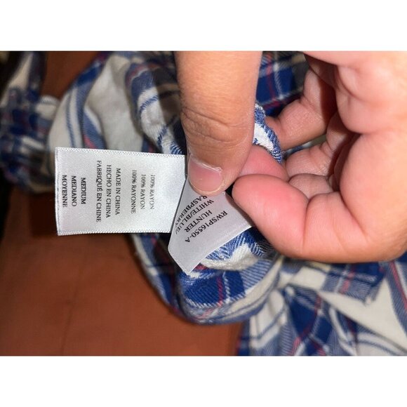 Rails Blue & Red Plaid Button-Up Collared Neck Long-Sleeve Women's Shirt M - Picture 7 of 7